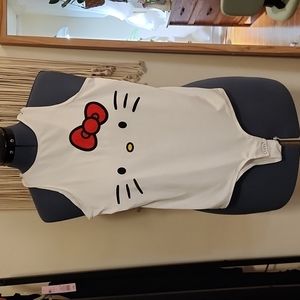 🎀 Hello Kitty by Sanrio - cute white bodysuit with kitty and bows - L